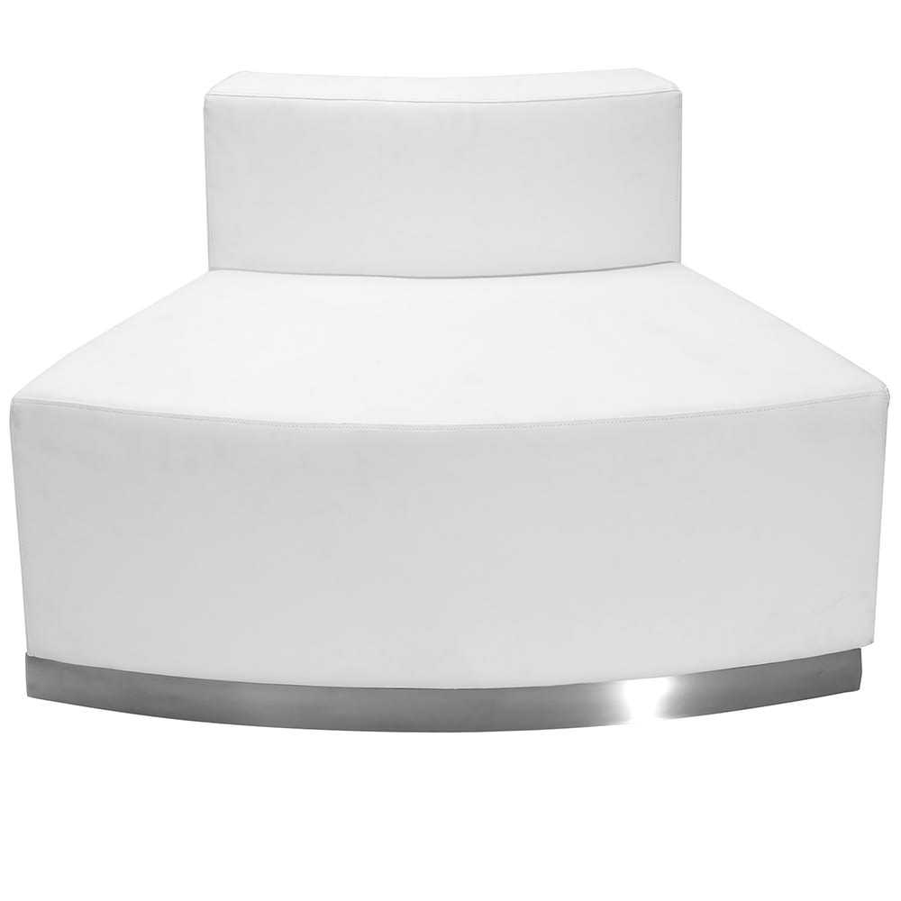 Flash Furniture ZB-803-OUTSEAT-WH-GG Modular Convex Chair - White LeatherSoft Upholstery, Stainless Steel Base