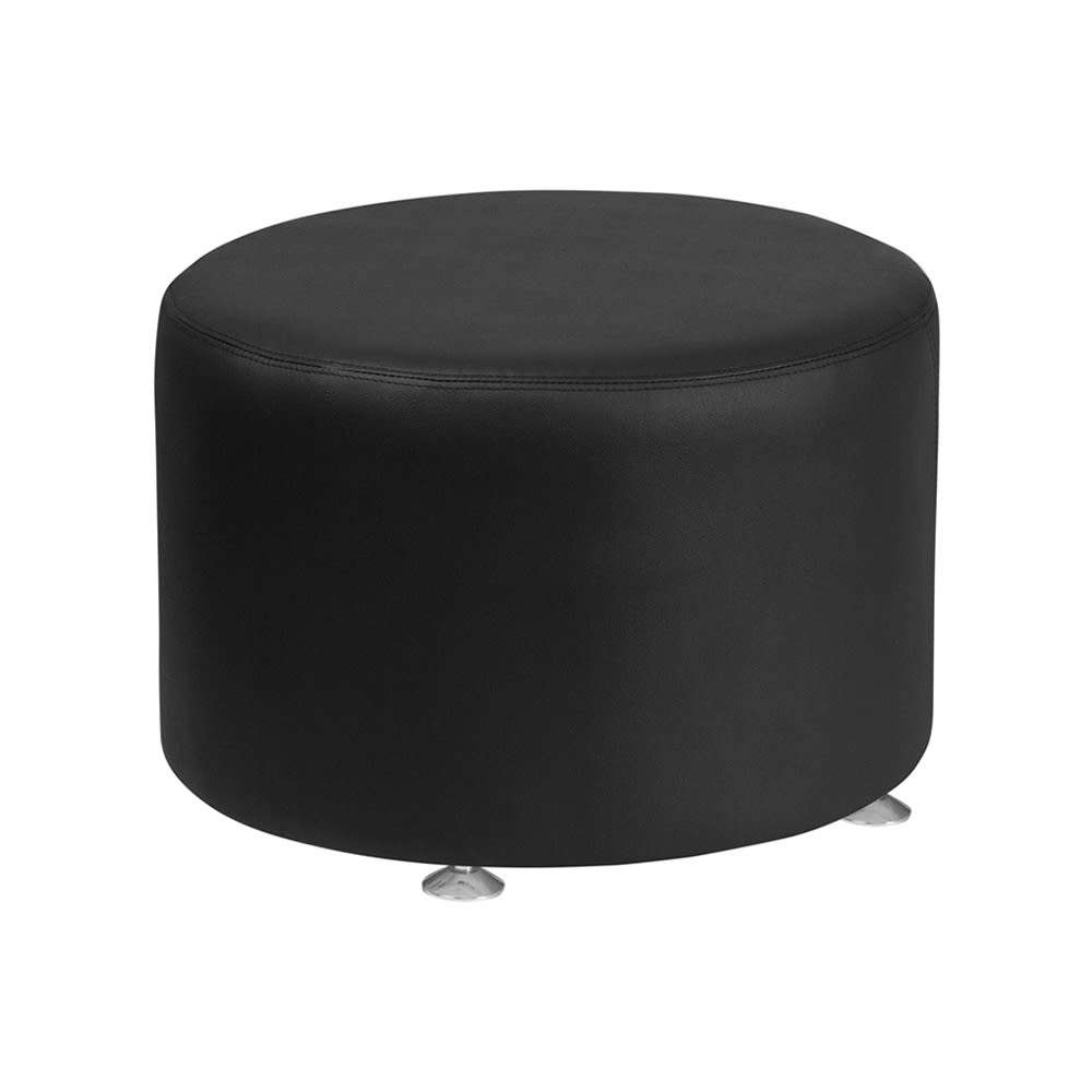 Flash Furniture ZB-803-RD-24-BK-GG 24" Round Ottoman - 16 1/2"H, Black LeatherSoft Upholstery