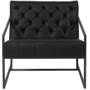 Flash Furniture ZB-8522-BK-GG Lounge Chair - Black LeatherSoft Upholstery, Gray Metal Frame thumbnail 4