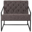 Flash Furniture ZB-8522-GY-GG Lounge Chair - Gray LeatherSoft Upholstery, Black Metal Frame thumbnail 4