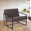 Flash Furniture ZB-8522-GY-GG Lounge Chair - Gray LeatherSoft Upholstery, Black Metal Frame thumbnail 5