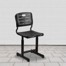 Flash Furniture YU-YCX-09010-GG Student Chair w/ Slatted Back - Black Plastic Seat, Black Steel Frame thumbnail 10