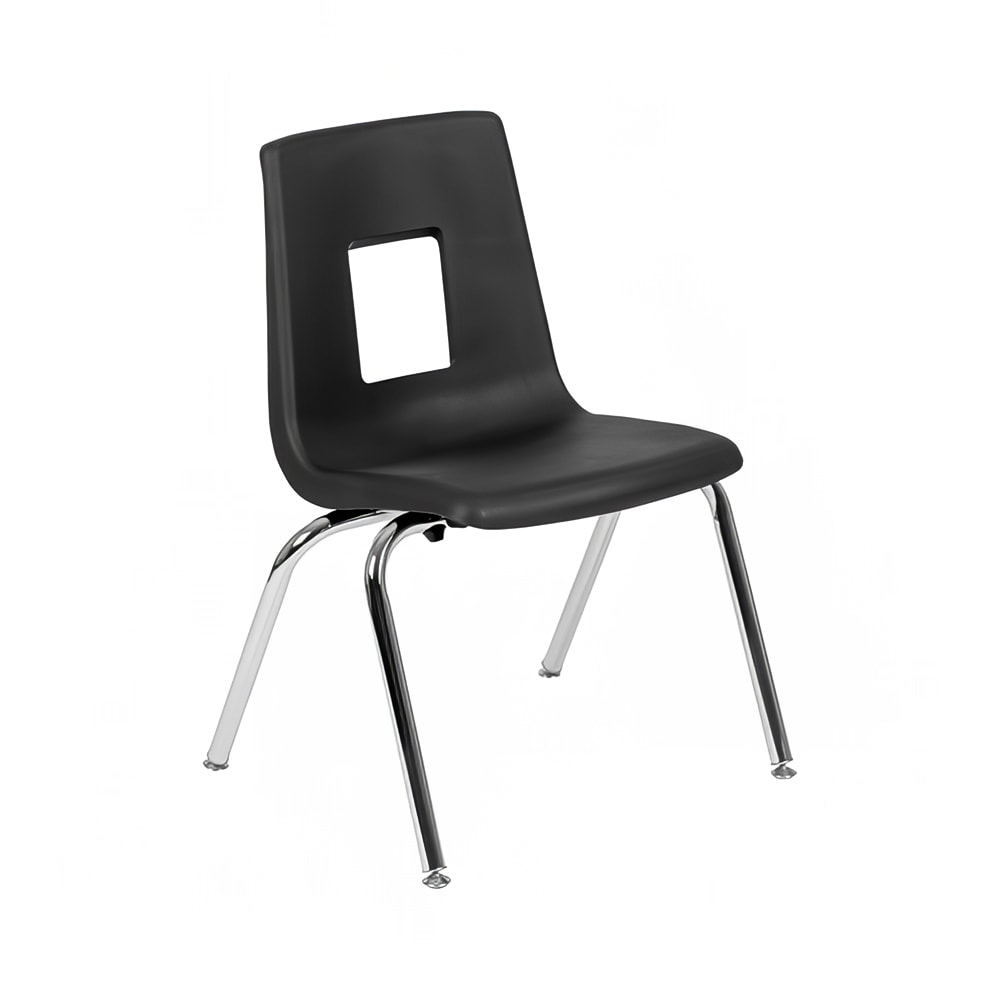 Flash Furniture ADV-SSC-16BLK Stacking Student School Chair w/ Black Plastic Seat & Steel Frame - 20"W x 18 1/4"D x 28 3/4"H