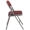 Flash Furniture AW-MC309AF-BG-GG Folding Chair w/ Burgundy Patterned Fabric Back & Seat - Steel Frame, Gray Finish thumbnail 3