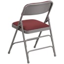 Flash Furniture AW-MC309AF-BG-GG Folding Chair w/ Burgundy Patterned Fabric Back & Seat - Steel Frame, Gray Finish thumbnail 4