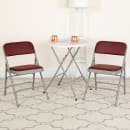 Flash Furniture AW-MC309AF-BG-GG Folding Chair w/ Burgundy Patterned Fabric Back & Seat - Steel Frame, Gray Finish thumbnail 7