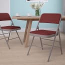 Flash Furniture AW-MC309AF-BG-GG Folding Chair w/ Burgundy Patterned Fabric Back & Seat - Steel Frame, Gray Finish thumbnail 8