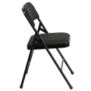 Flash Furniture AW-MC309AF-BLK-GG Folding Chair w/ Black Patterned Fabric Back & Seat - Steel Frame, Black thumbnail 3