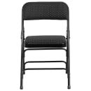 Flash Furniture AW-MC309AF-BLK-GG Folding Chair w/ Black Patterned Fabric Back & Seat - Steel Frame, Black thumbnail 5