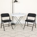Flash Furniture AW-MC309AF-BLK-GG Folding Chair w/ Black Patterned Fabric Back & Seat - Steel Frame, Black thumbnail 9