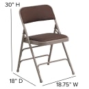 Flash Furniture AW-MC309AF-BRN-GG Folding Chair w/ Brown Patterned Fabric Back & Seat - Steel Frame, Beige thumbnail 2