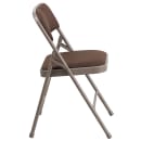 Flash Furniture AW-MC309AF-BRN-GG Folding Chair w/ Brown Patterned Fabric Back & Seat - Steel Frame, Beige thumbnail 3