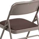 Flash Furniture AW-MC309AF-BRN-GG Folding Chair w/ Brown Patterned Fabric Back & Seat - Steel Frame, Beige thumbnail 8