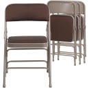 Flash Furniture AW-MC309AF-BRN-GG Folding Chair w/ Brown Patterned Fabric Back & Seat - Steel Frame, Beige thumbnail 9