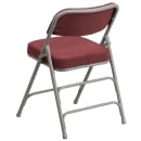 Flash Furniture AW-MC320AF-BG-GG Folding Chair w/ Burgundy Patterned Fabric Back & Seat - Steel Frame, Gray Finish thumbnail 4