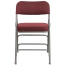 Flash Furniture AW-MC320AF-BG-GG Folding Chair w/ Burgundy Patterned Fabric Back & Seat - Steel Frame, Gray Finish thumbnail 5