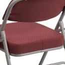 Flash Furniture AW-MC320AF-BG-GG Folding Chair w/ Burgundy Patterned Fabric Back & Seat - Steel Frame, Gray Finish thumbnail 8