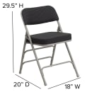 Flash Furniture AW-MC320AF-BK-GG Folding Chair w/ Black Patterned Fabric Back & Seat - Steel Frame, Gray thumbnail 2
