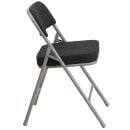 Flash Furniture AW-MC320AF-BK-GG Folding Chair w/ Black Patterned Fabric Back & Seat - Steel Frame, Gray thumbnail 3
