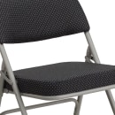 Flash Furniture AW-MC320AF-BK-GG Folding Chair w/ Black Patterned Fabric Back & Seat - Steel Frame, Gray thumbnail 7
