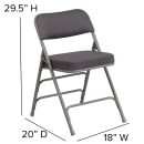 Flash Furniture AW-MC320AF-GRY-GG Folding Chair w/ Gray Fabric Back & Seat - Steel Frame, Gray thumbnail 2