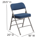 Flash Furniture AW-MC320AF-NVY-GG Folding Chair w/ Navy Blue Fabric Back & Seat - Steel Frame, Gray thumbnail 2