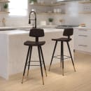 Flash Furniture AY-S02-BR-GG Bar Stool w/ Brown LeatherSoft Upholstered Back & Seat, Black thumbnail 11