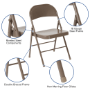 Flash Furniture BD-F002-BGE-GG Folding Chair w/ Beige Steel Back & Seat - Steel Frame, Beige thumbnail 5