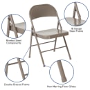 Flash Furniture BD-F002-GY-GG Folding Chair w/ Gray Steel Back & Seat - Steel Frame, Gray thumbnail 6