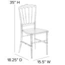 Flash Furniture BH-H002-CRYSTAL-GG Stacking Napoleon Chair w/ Slat Back - Polycarbonate, Crystal Ice thumbnail 2