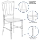 Flash Furniture BH-H002-CRYSTAL-GG Stacking Napoleon Chair w/ Slat Back - Polycarbonate, Crystal Ice thumbnail 6