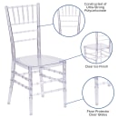 Flash Furniture BH-ICE-CRYSTAL-GG Stacking Chiavari Chair - Polycarbonate, Crystal Ice thumbnail 6