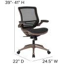 Flash Furniture BL-8801X-GG Swivel Office Chair w/ Mid Back - Black Mesh Back & Seat thumbnail 2