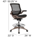 Flash Furniture BL-LB-8801X-D-GG Swivel Office Chair w/ Mid Back - Black Mesh Back & Seat thumbnail 2