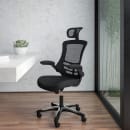 Flash Furniture BL-X-5H-GG Swivel Office Chair w/ High Back - Black Mesh Back & Seat thumbnail 9