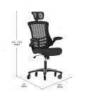 Flash Furniture BL-X-5H-RLB-GG Swivel Office Chair w/ High Back & Roller Wheels - Black Mesh Back & Seat thumbnail 2