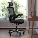 Flash Furniture BL-X-5H-RLB-GG Swivel Office Chair w/ High Back & Roller Wheels - Black Mesh Back & Seat thumbnail 3