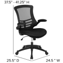 Flash Furniture BL-X-5M-BK-GG Swivel Office Chair w/ Mid Back - Black Mesh Back & Seat thumbnail 2