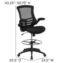 Flash Furniture BL-X-5M-D-GG Swivel Office Chair w/ Mid Back - Black Mesh Back & Seat thumbnail 2