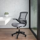 Flash Furniture BL-X-5M-DKGY-GG Swivel Drafting Chair w/ Dark Gray Mesh Back & Seat - Black Base w/ Foot Ring thumbnail 12