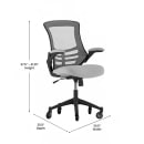 Flash Furniture BL-X-5M-DKGY-RLB-GG Swivel Office Chair w/ Mid Back & Roller Wheels - Gray Mesh Back & Seat thumbnail 2