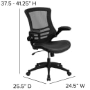 Flash Furniture BL-X-5M-LEA-GG Swivel Office Chair w/ Mid Back - Black Mesh Back & LeatherSoft Seat thumbnail 2