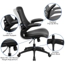 Flash Furniture BL-X-5M-LEA-GG Swivel Office Chair w/ Mid Back - Black Mesh Back & LeatherSoft Seat thumbnail 6