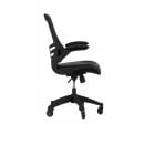 Flash Furniture BL-X-5M-LEA-RLB-GG Swivel Office Chair w/ Mid Back & Roller Wheels - Black Mesh Back & LeatherSoft Seat thumbnail 3