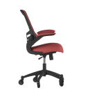 Flash Furniture BL-X-5M-RED-RLB-GG Swivel Office Chair w/ Mid Back & Roller Wheels - Red Mesh Back & Seat thumbnail 3