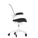 Flash Furniture BL-X-5M-WH-BK-RLB-GG Swivel Office Chair w/ Mid Back & Roller Wheels - Black Mesh Back & Seat thumbnail 3