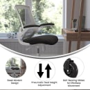 Flash Furniture BL-X-5M-WH-BK-RLB-GG Swivel Office Chair w/ Mid Back & Roller Wheels - Black Mesh Back & Seat thumbnail 5