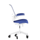 Flash Furniture BL-X-5M-WH-BLUE-RLB-GG Swivel Office Chair w/ Mid Back & Roller Wheels - Blue Mesh Back & Seat thumbnail 3