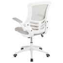 Flash Furniture BL-X-5M-WH-GY-GG Swivel Drafting Chair w/ Light Gray Mesh Back & Seat - White Base w/ Foot Ring thumbnail 4