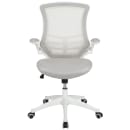 Flash Furniture BL-X-5M-WH-GY-GG Swivel Drafting Chair w/ Light Gray Mesh Back & Seat - White Base w/ Foot Ring thumbnail 5